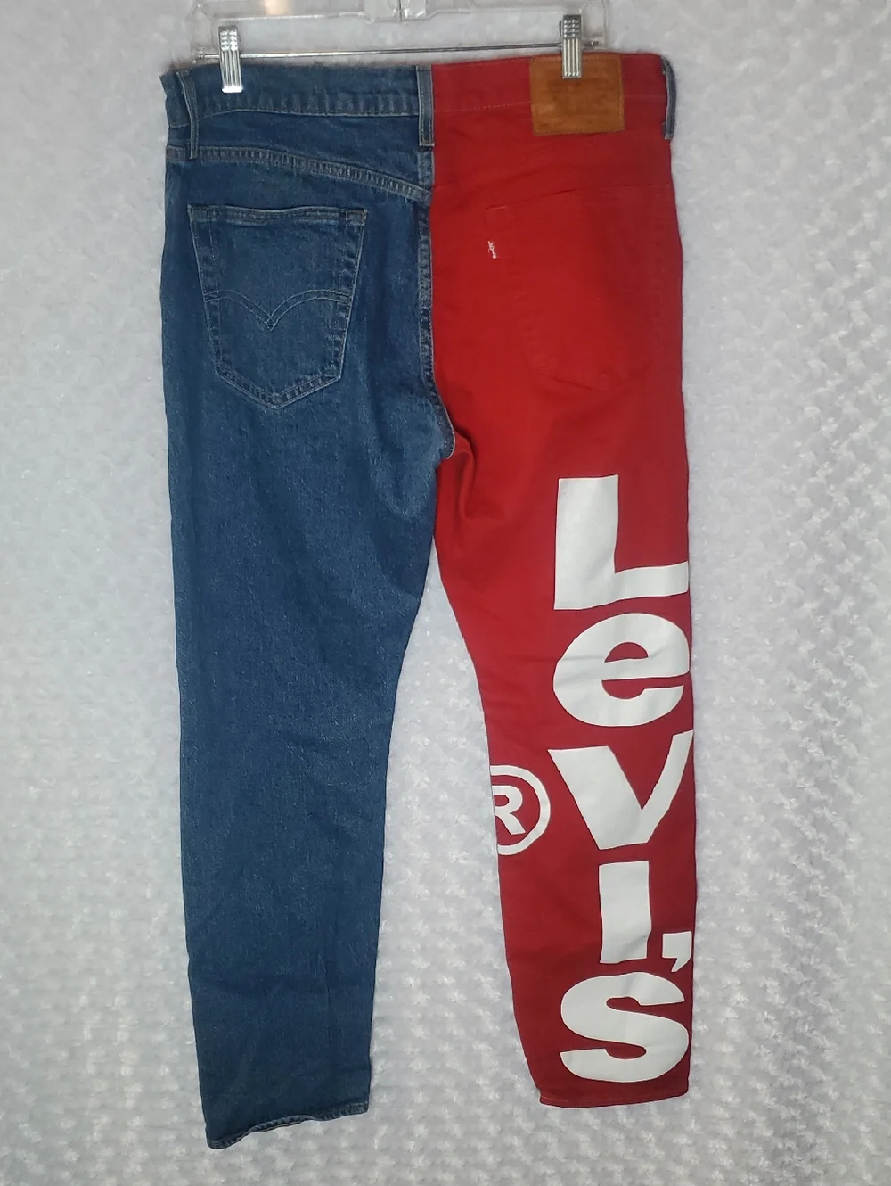 Levi's Blue Denim Jeans with Red Side Stripe 34x32 - Size 34x32